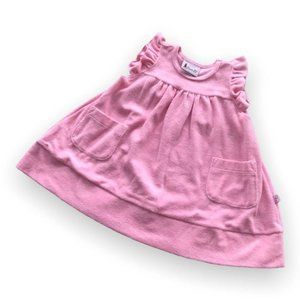 Floatimini Pink Terry Swim Coverup Dress 6-12 mo Ruffle/flutter sleeves. Pocket